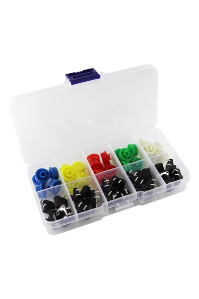 12x12mm Tact Buton Set 25 Adet - Resim 5