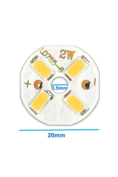 5730 6V 2W Beyaz 20mm 4 Ledli Modül - Resim 3