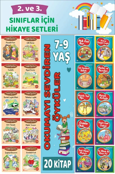 2.ve 3.Sınıflar İçin Okuma Alışkanlığı Kazandıran Mükemmel 20 li  Hikaye Seti ürün görseli 1