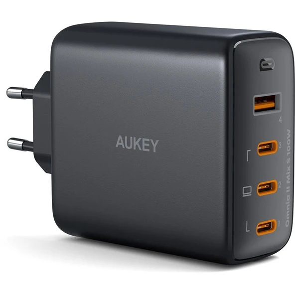 AUKEY PA-B7S-BK 100W DÖRT BAGLANTI NOKTALI PD GAN DUVAR SARJ CIHAZI ürün görseli 1