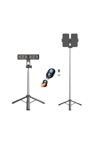 ASFAL 160 cm Tablet ve Telefon Tutuculu Tripod, Kumandalı Telefon, Kamera ve Monopod Uyumlu Selfie Çubuğu ürün görseli 1