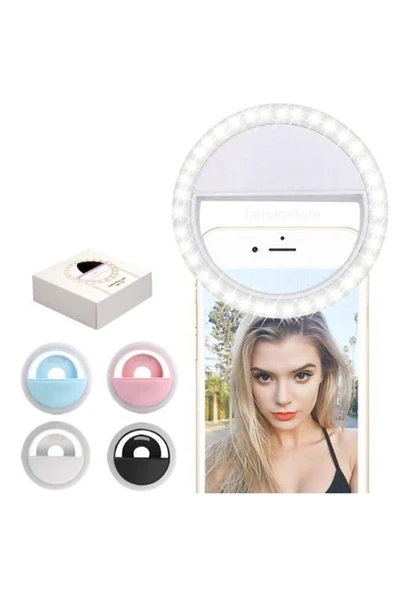 RİNG LİGHT Şarjlı Led Selfie Işığı Led Ring Light Halka Telefon Işığı 36 Led 3 Kademeli ürün görseli 1