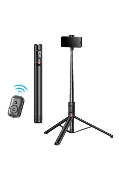 ASFAL 183 cm Bluetooth Kumandalı Katlanabilir Selfie Çubuğu Alüminyum Taşınabilir  Sağlam Tripod ürün görseli 1