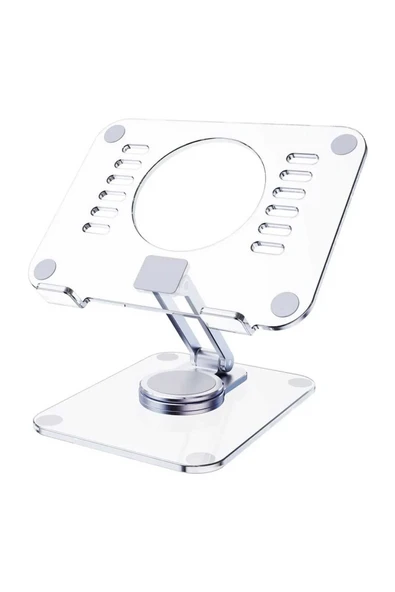 ASFAL Şeffaf Yüksekliği Ayarlanabilir 360° Dönebilen Masaüstü Tablet standı, Tablet Tutucu Telefon Tutucu ürün görseli 1