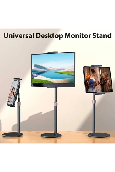 ASFAL Metal, Yükseklik ve Açı Ayarlı Masaüstü Telefon ve Tablet Tutucu Taşınabilir Tablet, Telefon Standı ürün görseli 1