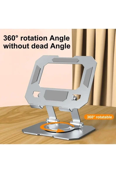 ASFAL 14 İnç Uyumlu Masaüstü Metal Tablet Tutucu 360° Dönebilen Telefon, Ipad ve  Tablet Standı ürün görseli 1