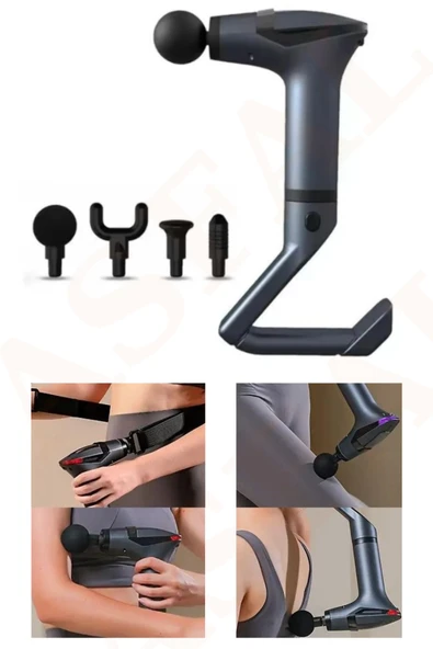 ASFAL 3in1 Masaj Aleti Titreşim Kayışı 4 başlıklı 12 Modlu Uzun Tasarım 3200Rpm LDC Ekran Multifunction ürün görseli 1