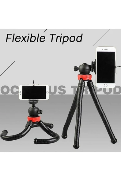 ASFAL 30 Cm Esnek Tripod Gorillapod Dslr Telefon Kamera Tutucu Tutacağı Standı + Telefon Tutacağı ürün görseli 1