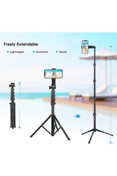 ASFAL 180 cm, Fotoğraf ve Video Çekim Standı, Tutacaklı Çantalı, Telefon ve Kamera Uyumlu Tripod , Monopod ürün görseli 1