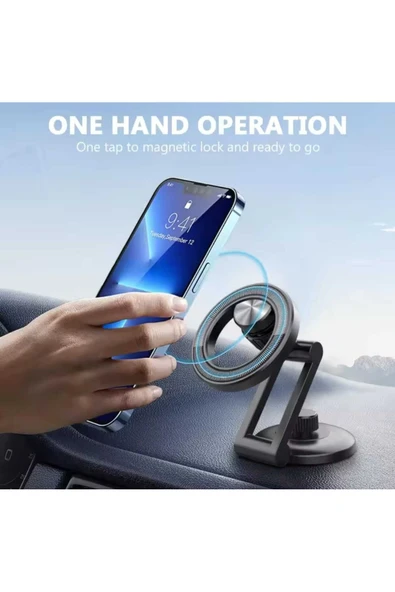 ASFAL Magsafe Uyumlu 360° Dönebilen Mıknatıslı Araba Telefon Tutacağı, Laptop ve Masaüstü Telefon Tutucu ürün görseli 1