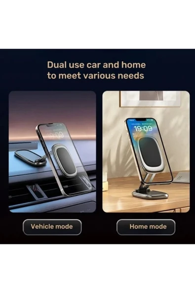 ASFAL 360° Dönen Yenilikçi Şık Katlanabilir Mıknatıslı Metal Araç Telefon Tutucu Araçta ve Evde Kullanılır ürün görseli 1