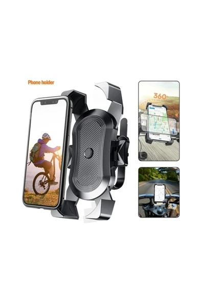 ASFAL Motosiklet, Bisiklet ve Scooter Telefon Tutucu Darbelere Karşı Korumalı Yatay ve Dikey Kullanılır ürün görseli 1