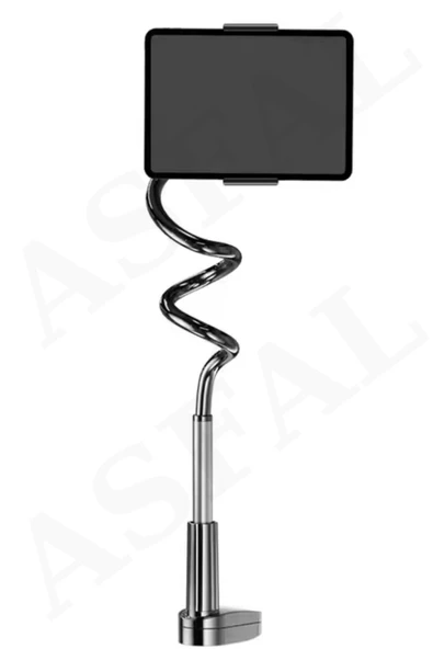 ASFAL Akrobat Telefon Tutucu Çelik İç Yapı 24.7cm Açılabilen Başlık Yatak Masa Kenarı Çok Amaçlı 360derece ürün görseli 1