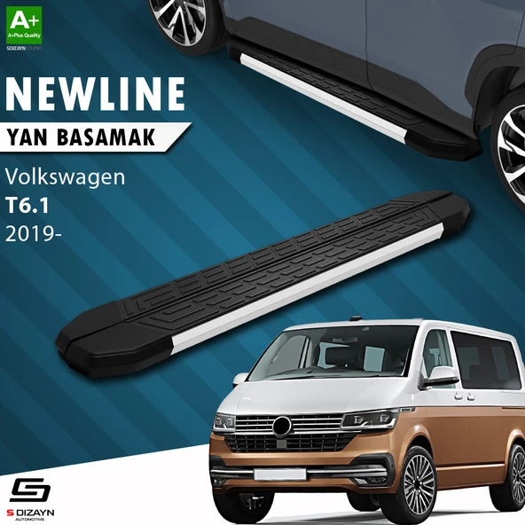 S-Dizayn VW Transporter T6.1 Kısa Şase NewLine Aluminyum Yan Basamak 213 Cm 2019-2025 A+ Kalite ürün görseli 1