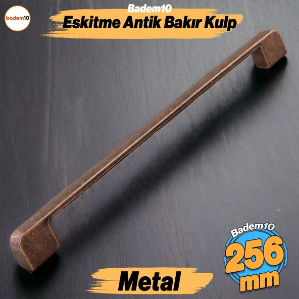 Radus Antik Bakır Metal Kulp 256 mm 25.6 cm Mobilya Çekmece Mutfak Dolabı Dolap Kulpları Kulbu Kulpu ürün görseli 1