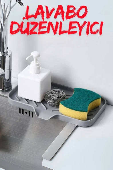 Mutfak ve Banyo Çok Amaçlı Kurutma Matı, Süzen Tepsi Silikon Sabunluk, Kaymaz süngerlik, Sabun Pedi ürün görseli 1