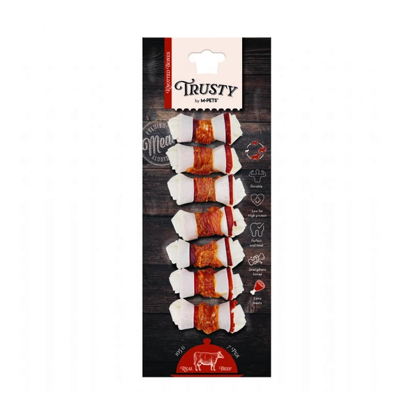 M-Pets Trusty Extra Beef Biftekli Düğüm Kemik 7Li 105 Gr 6,4 Cm ürün görseli 1