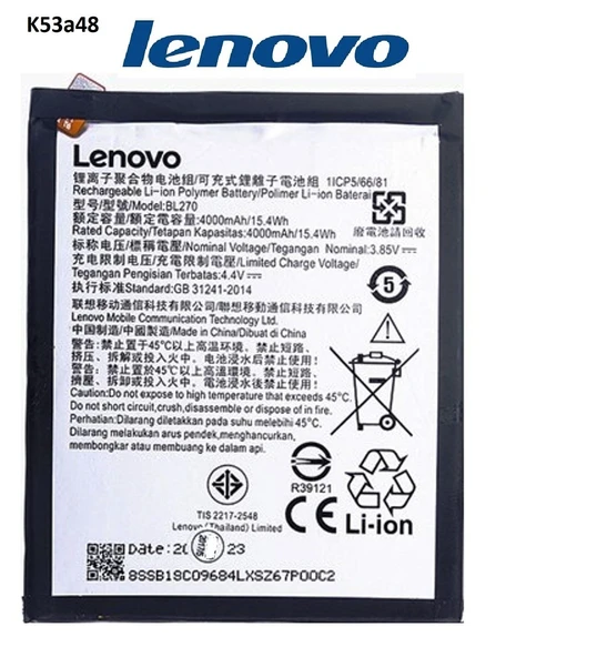 Lenovo K6 Note Pil Batarya  K53a48 BL270 ürün görseli 1