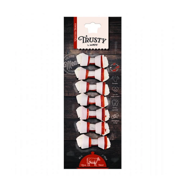 M-Pets Trusty Beef Biftekli Düğüm Kemik 7Li 84 Gr 6,4 Cm ürün görseli 1