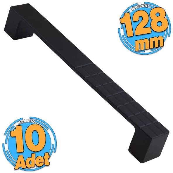 10 Adet Bihter Desenli Mobilya Mutfak Dolabı Çekmece Dolap Kulpu Kulpları Kulbu Siyah 128 Mm Metal ürün görseli 1