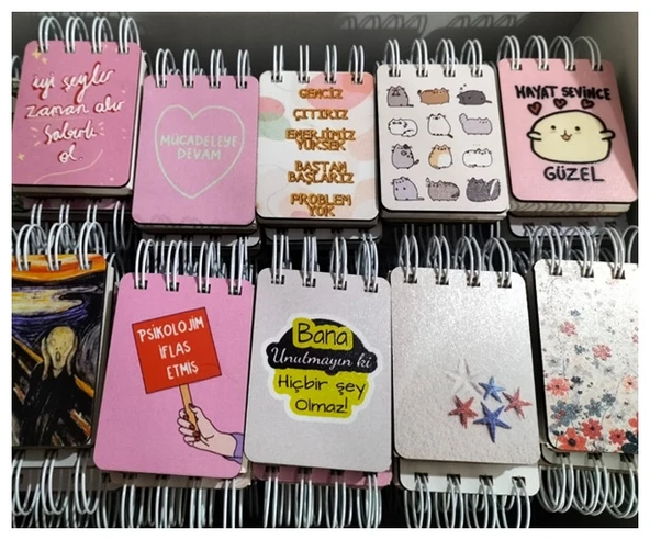 Notpa Ahşap Kapak 80 Yaprak Çizgili Defter 55X75Mm Spiralli - 2 adet ürün görseli 1