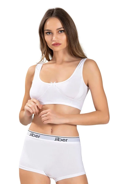 Jiber 650 Kadın Pamuklu Modal Geniş Askılı Rahat Glory Büstiyer/Yarım Atlet 1 Adet ürün görseli 1