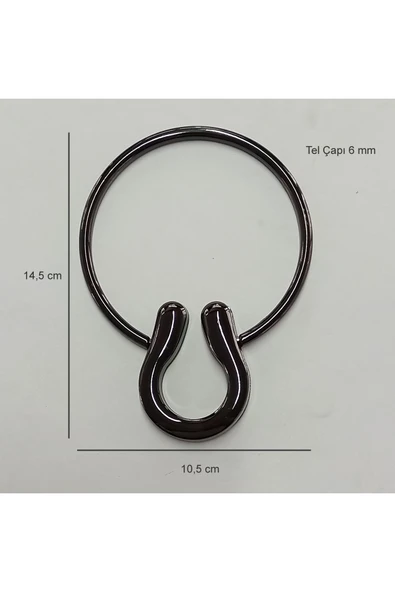 Metal Çanta Sapı. Çiftinin Fiyatıdır. Tel kalınlığı 6 mm Dış Çapı 10,5 cm ürün görseli 1