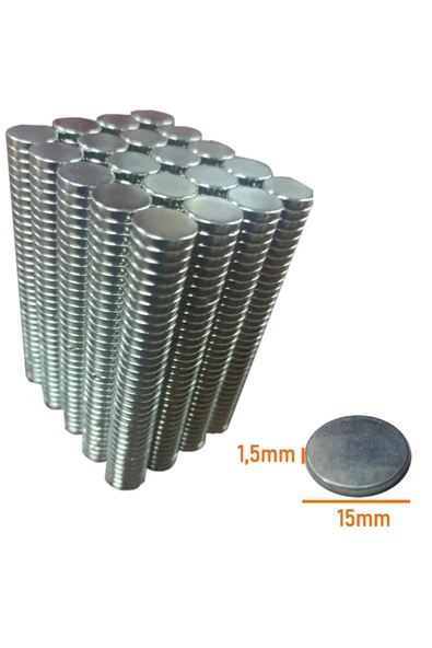 Neodyum Mıknatıs 15x1,5 Mm Nikel 50 Adet Fiyatıdır ürün görseli 1