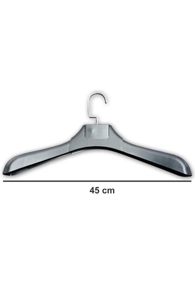 12 Adet Siyah Plastik, Elbise, Ceket Askısı 45 Cm 1.sınıf Kalite, Lüx ürün görseli 1