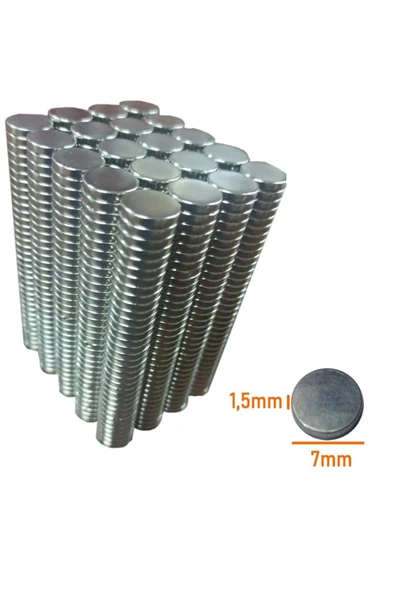 Neodyum Mıknatıs 7x1,5 mm Nikel 300 Adet Fiyatıdır ürün görseli 1