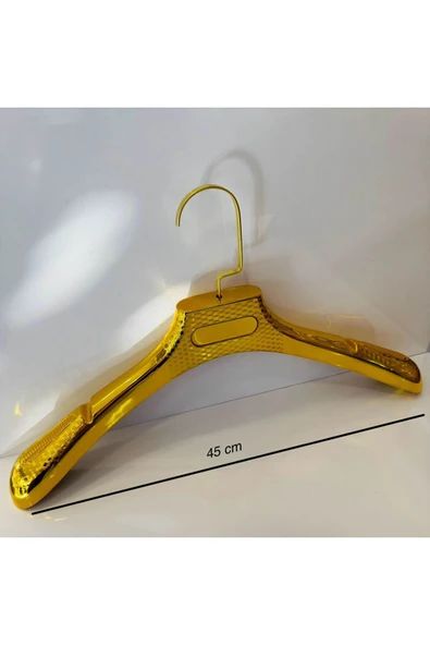 10 Adet Lüks, İthal, Gold Kaplama, 45 cm Erkek Mont, Ceket Askısı ürün görseli 1