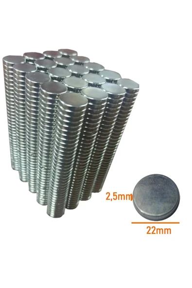 Neodyum Mıknatıs 22 X 2,5 Mm Nikel 30 Adet Fiyatıdır ürün görseli 1