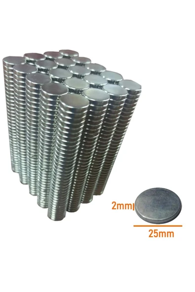 Neodyum Mıknatıs 25x2 mm Nikel 20 Adet Fiyatıdır ürün görseli 1