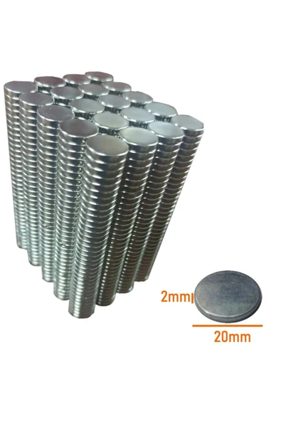 Neodyum Mıknatıs 20 x 2 mm Nikel Minimum 30 Adedin Fiyatıdır ürün görseli 1