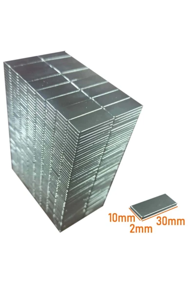 Neodyum Mıknatıs 30x10x2 Mm Nikel 20 Adet Fiyatıdır ürün görseli 1