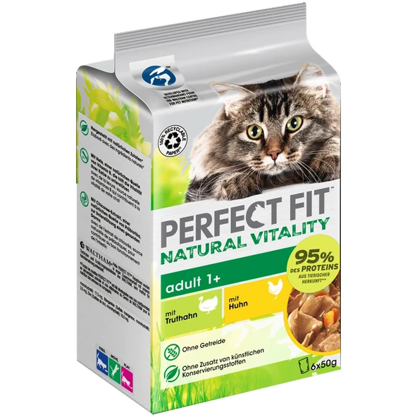 Perfect Fit Kümes Hayvanlı Kısır Kedi Yaş Mama 6x50 Gr ürün görseli 1