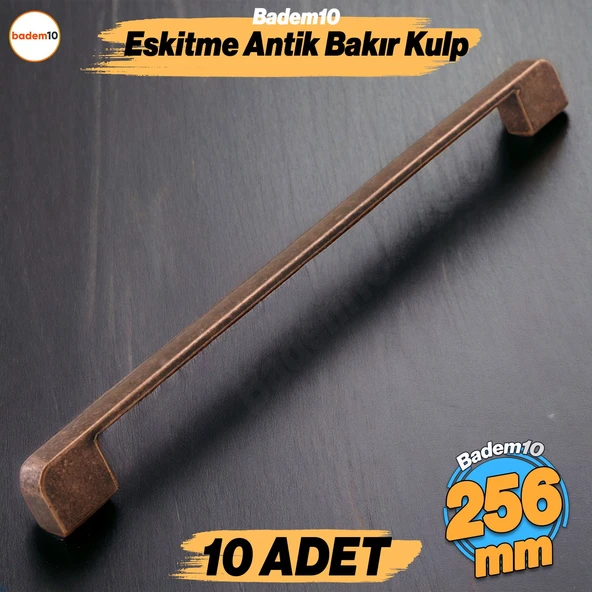 Radus 10 Adet Antik Bakır Metal Kulp 256 mm Mobilya Çekmece Mutfak Dolabı Dolap Kulpları Kulbu Kulpu ürün görseli 1