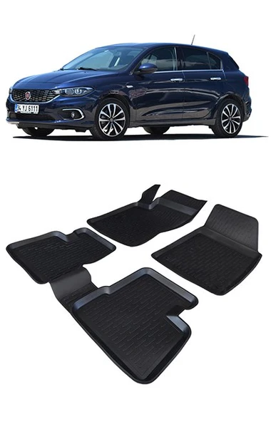 Fiat Egea HB 2015 ve Sonrası 3d Havuzlu Araca Özel Paspas Takımı ürün görseli 1