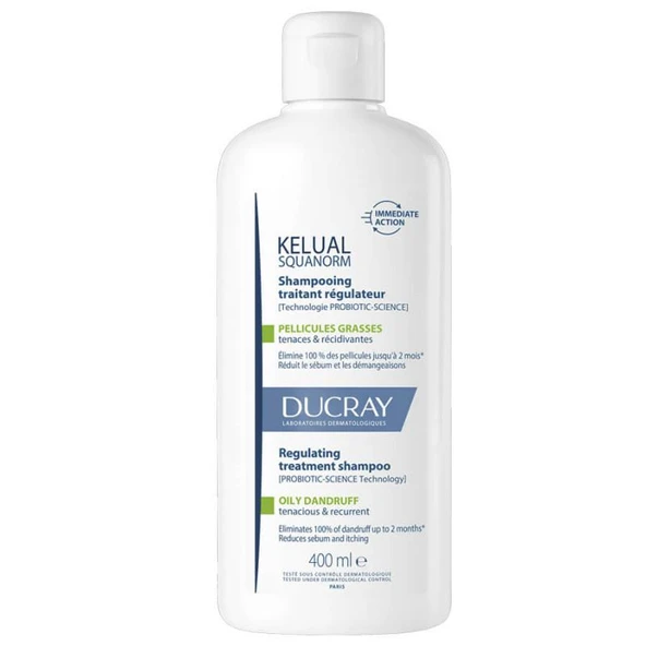 Ducray Kelual Squanorm Normal ve Yağlı Saçlar İçin Kepek Karşıtı Şampuan 400 ml ürün görseli 1