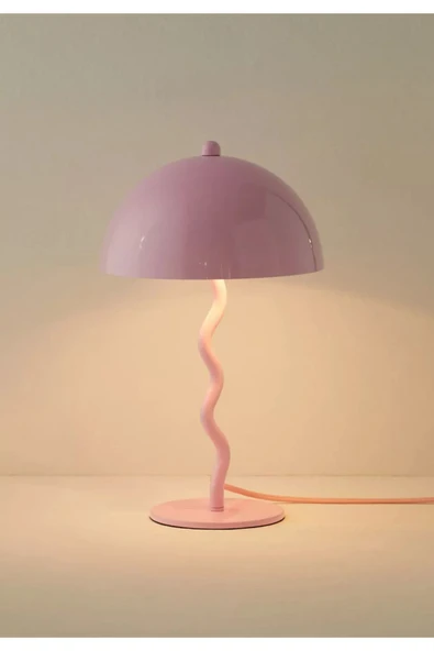 burenze Modern Tasarım Mars Zigzag Abajur Metal Gövde Pembe ürün görseli 1