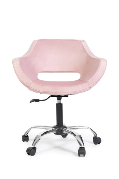 MARKAELZ Krom Metal Ayaklı Ofis Çocuk Odası Çalışma Sandalyesi (AYARLANILABİLİR) Pembe ürün görseli 1