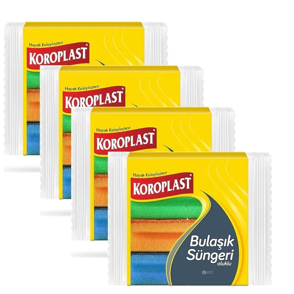 Koroplast Bulaşık Süngeri 8'li Oluklu x 4 Adet ürün görseli 1