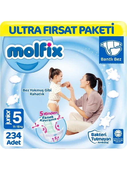 Molfix 5 Beden Junior 234'lü Bebek Bezi ürün görseli 1