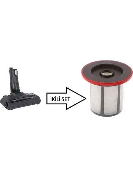 Bosch Unlimited Seri6 Şarjı Süpürge Başlık Gri Renk Muadili-Yeni Tip + Filtre ürün görseli 1