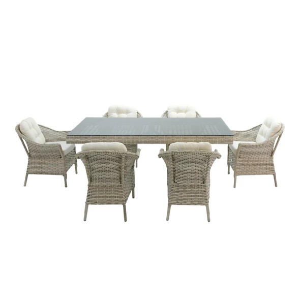 Spark | Rehome 100x200 Rattan Bahçe Masa Takımı | 316 ürün görseli 1
