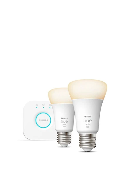 Philips Hue Beyaz Akıllı Başlangıç Seti 2'li Bluetooth Özellikli Akıllı Ampul ürün görseli 1