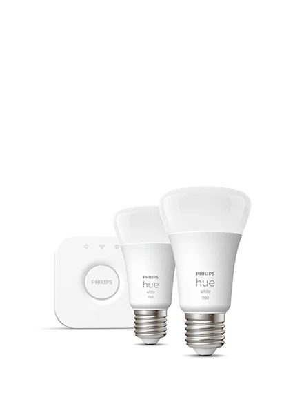 Philips Hue Beyaz Akıllı Başlangıç Seti 2'li Bluetooth Özellikli Akıllı Ampul - Resim 3