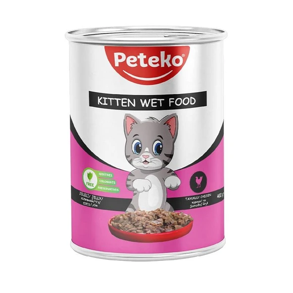 Peteko Chunk in Jelly Kitten Tavuklu Yavru Kedi Konserve 400Gr ürün görseli 1