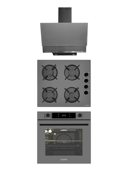 ALVEUS Master Gri Cam Ankastre Set(3000-GLS640-MFA627) ürün görseli 1