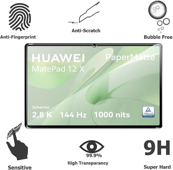 Huawei Matepad 12X 2024 12 Inç İle Uyumlu Paper like(Kağıt Hissi)MAT 9H Nano Ekran Koruyucu ürün görseli 1